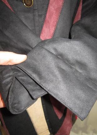 Модна куртка / полу пальто плащ подовжений піджак /denim & co / ткань + 100% замша (1847_)7 фото