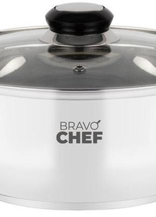 Кастрюля bravo chef 16 см (1.1 л) с бакелитовыми ручками