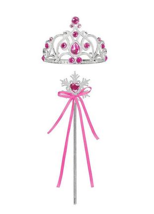 Корона и палочка принцессы авроры "спящая красавица", розовая
