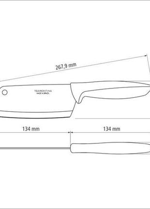 Набор ножей топорик tramontina plenus light grey, 127 мм - 12 шт.3 фото