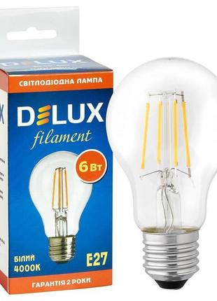 Лампа светодиодная delux bl 60 6вт filament 4000k 220в e271 фото