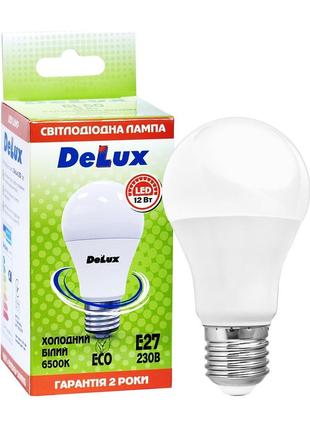 Cвітлодіодна лампа delux bl 60 12вт 6500k 220в e27