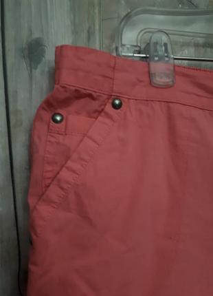 🎁 бесплатно розовые бриджи шорты длинные с карманами и батал р 20 хлопок3 фото