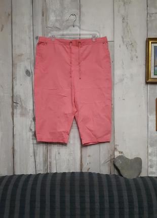 🎁 бесплатно розовые бриджи шорты длинные с карманами и батал р 20 хлопок2 фото