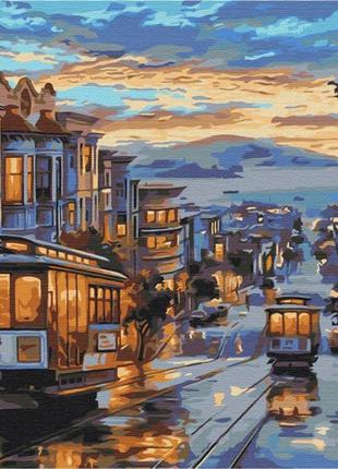 Картина по номерам город в красках дождя bs51381