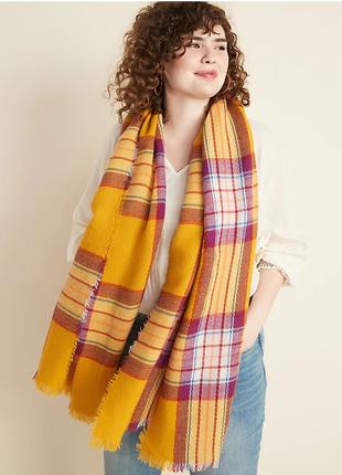 Свободный фланелевый шарф для женщин с бахромой, old navy