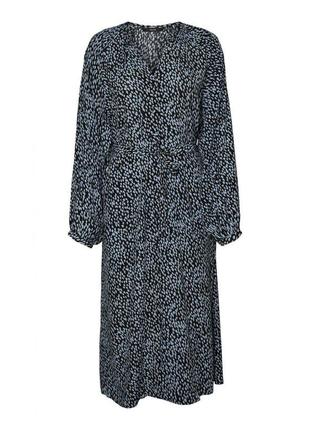 Плаття-сорочка oversize з принтом vero moda синє3 фото