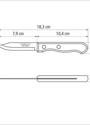 Набор ножей для чистки овощей tramontina dynamic, 80 мм, 2 шт.3 фото