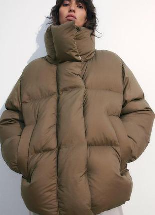 Натуральний оверсайз пуховик h&m premium 1196838001