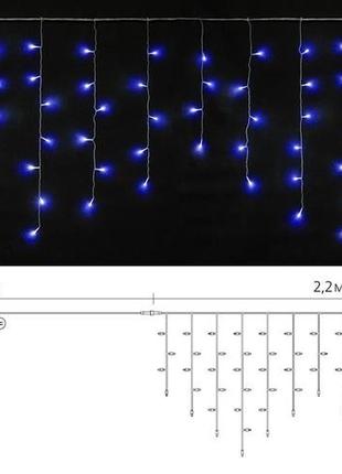 Гірлянда внутрішня delux icicle с 75 led бахрома 2x0,7m синій/прозорий ip20