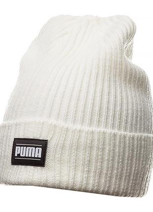 Мужская шапка puma ribbed classic cuff beanie  белый one size (7d2403806 one size)1 фото