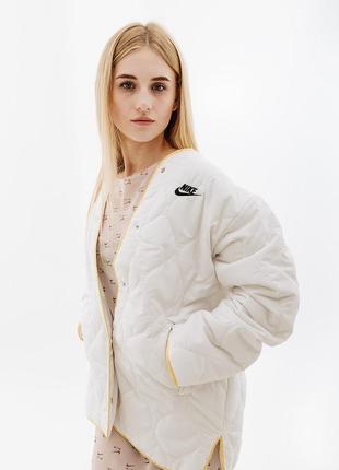 Женская куртка nike w nsw jacket su бежевый xs (7dfd4239-030 xs)5 фото