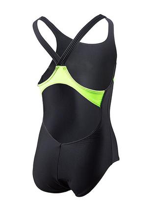 Детский купальник arena girl's swimsuit v back logo черный 128 (7d005330-560 128)2 фото