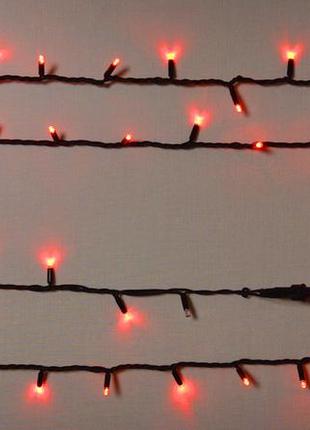 Гирлянда внешняя delux string 100 led 10m (2x5m) красный/черный ip44 en