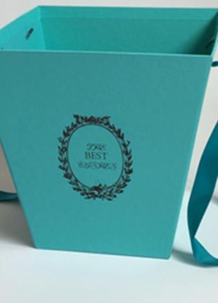 Подарункова коробка ufo w9223 turquoise box flowers