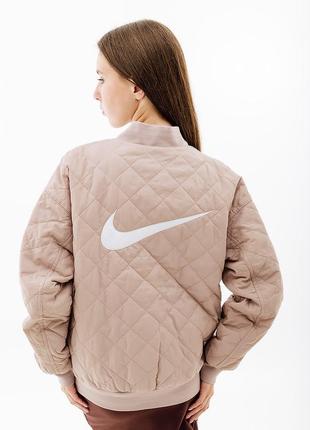 Женская куртка nike w nsw vrsty bmbr jkt  бежевый xs (7ddv7876-272 xs)3 фото