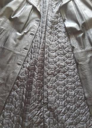Кожаное плащ - пальто р.60-623 фото