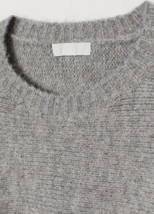 Джемпер вязаный свитер h&amp;m светло-серый меланжевый4 фото