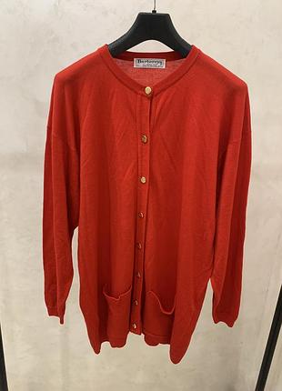 Вінтажний оверсайз кардиган светр джемпер від burberry червоний