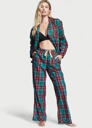 Піжама victoria's secret flannel long pj set size xxl