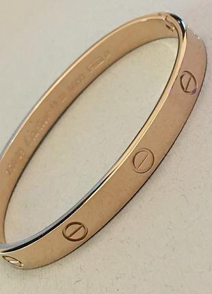 Гіпоалергенний позолочений браслет лав з медичної сталі (stainless steel)