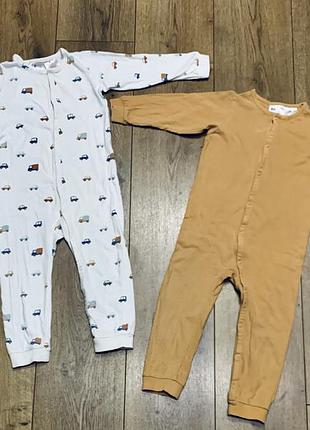 Набор из двух слипов пижам ромперов хлопковых для мальчика h&m (швеция)