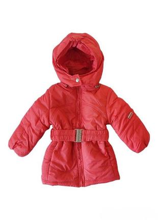 Куртка теплая зимняя розовая для девочки с капюшоном на синтепоне, флис одягайко 92 размер см-181 фото