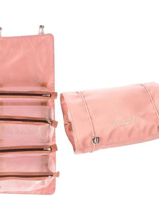 Женская косметичка ролл розовая