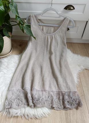 Вязаное платье, туника, блуза, размер 2xl-3xl