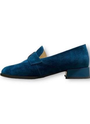 Туфли женские синие замшевые на низком каблуке p936-k440-g19a brokolli 25342 фото