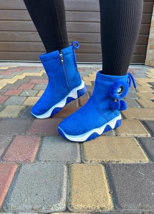 Зимние ботиночки эко замш