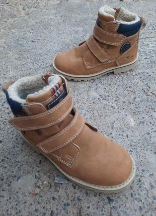 Демисезонные утеплённые ботинки полуботинки на липучках tom tailor2 фото