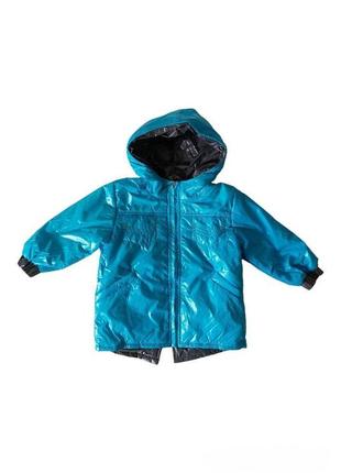 Детская демисезонная куртка для мальчика с капюшоном синтепон, флис одягайко 92 размер см-72 фото