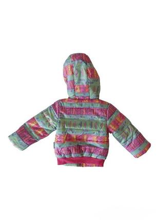 Куртка детская демисезонная на девочку с капюшоном синтепон, разноцветная одягайко 98 размер см-14 фото