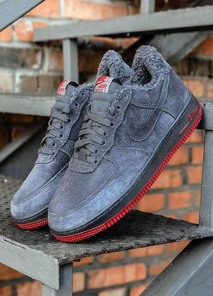 Зимові кросівки nike air force winter grey (на хутрі)