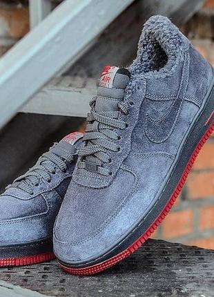 Зимние nike air force winter grey (на меху)8 фото