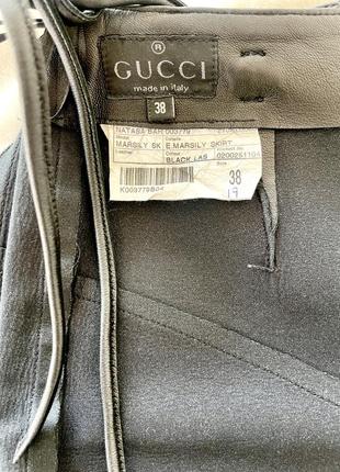 Gucci кожаная юбка лайка оригинал миди прямая5 фото