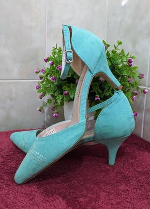 Витончені туфельки кольору тіффані (пастельно-бірюзовий), розмір 38