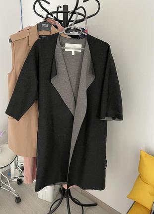 Суконное пальто манго премиум коллекция серое