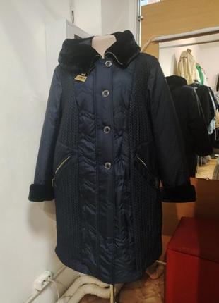 Зимове жіноче пальто великих розмірів1 фото