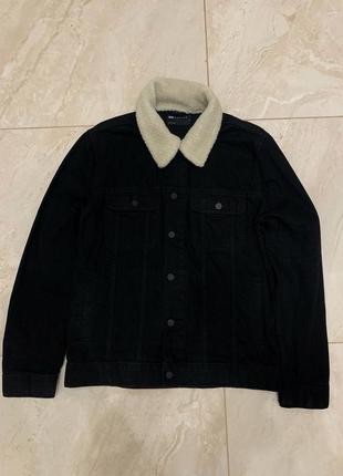 Куртка джинсовая базовая asos мужская черная1 фото