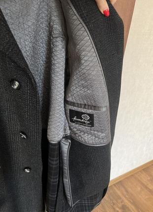 Шерстяное стильная пальто италия c&a тренч куртка длинная в клетку6 фото