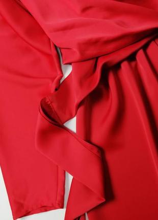 Червоне атласне плаття з рукавами кажан asos6 фото