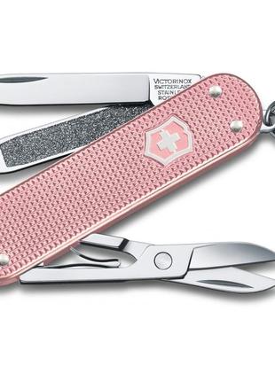 Ніж-брелок victorinox classic sd alox colors cotton candy 58 мм, 5 функцій, рожевий (0.6221.252g)