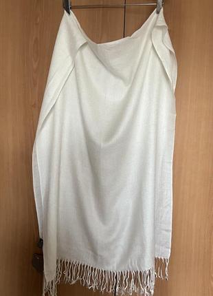 Широкий шарф палантин шелк шерсть италия3 фото