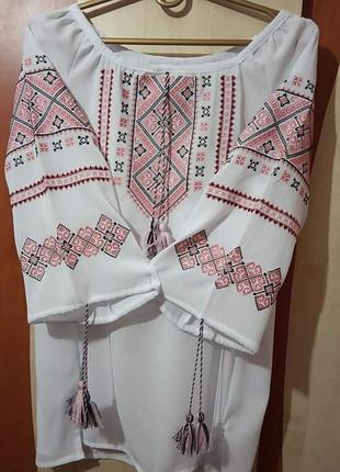 Біла шифонова вишиванка