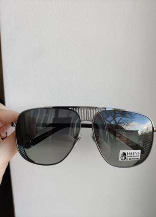 Стильные солнцезащитные мужские очки havvs polarized  с боковой шорой5 фото