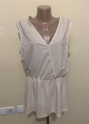 Блузка бежевая primark размер l xl/ 14-16 турция талия на резинке цвет бежевый