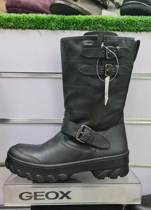 Женские черные зимние сапоги geox 36,37р. оригинал 8002brown