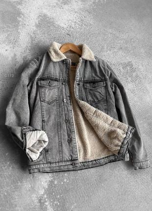 Джинсовка утепленная серая